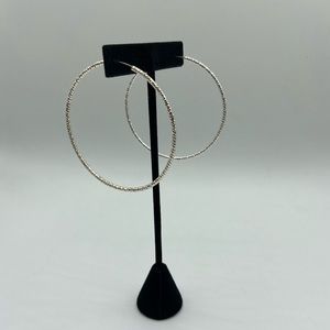 Beautiful Textured Silver Hoop Earrings